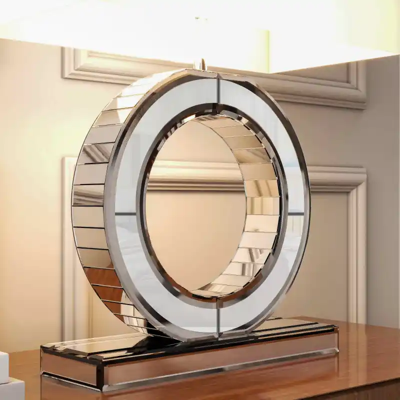 Modern Nightstand Lamp, Mirrored Glass lamp, 21.2" Height for Living Room Nightstand Office