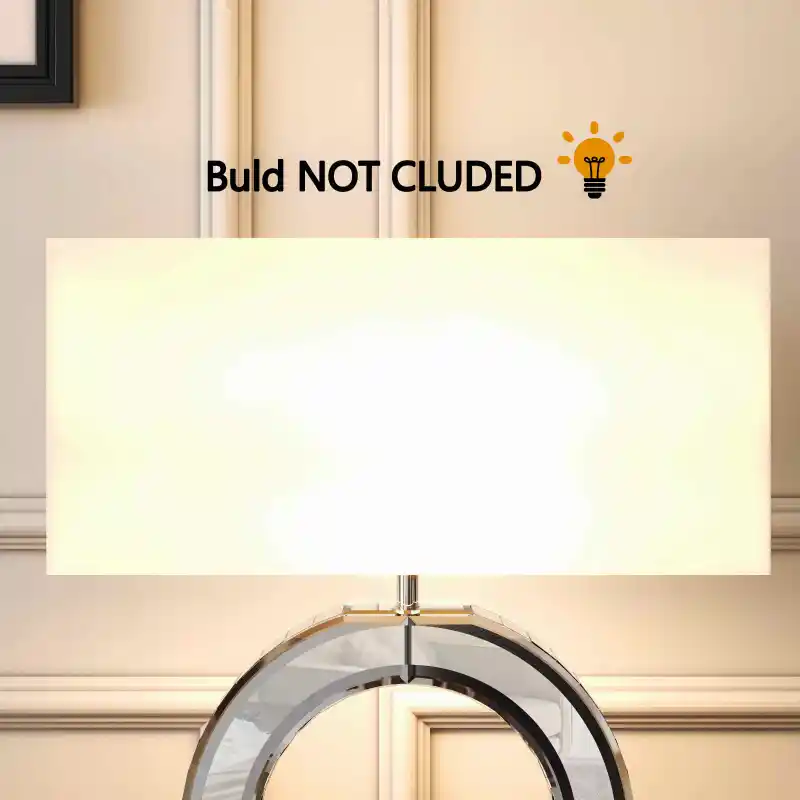 Modern Nightstand Lamp, Mirrored Glass lamp, 21.2" Height for Living Room Nightstand Office