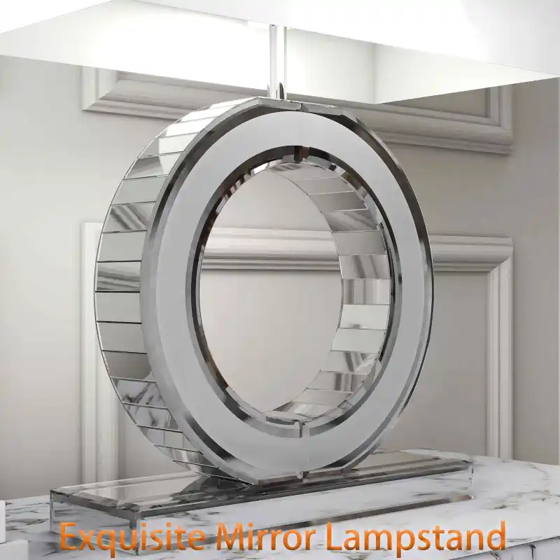 Modern Nightstand Lamp, Mirrored Glass lamp, 21.2" Height for Living Room Nightstand Office