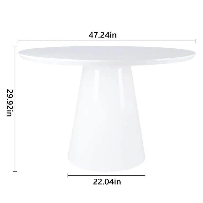 Black/White Modern High Glossy Round Dining Table