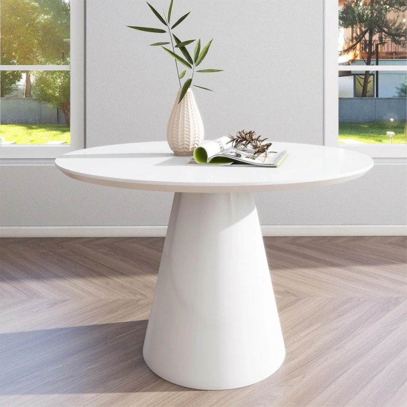 Black/White Modern High Glossy Round Dining Table