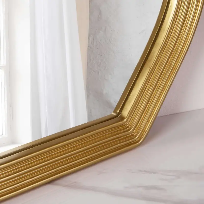 SHYFOY Asymmetrical Wall Mirrors for Living Room Decor Bohemian Gold Irregular Mirror,Decorative Wavy Mirror for Bathroom Bedroom Entryway