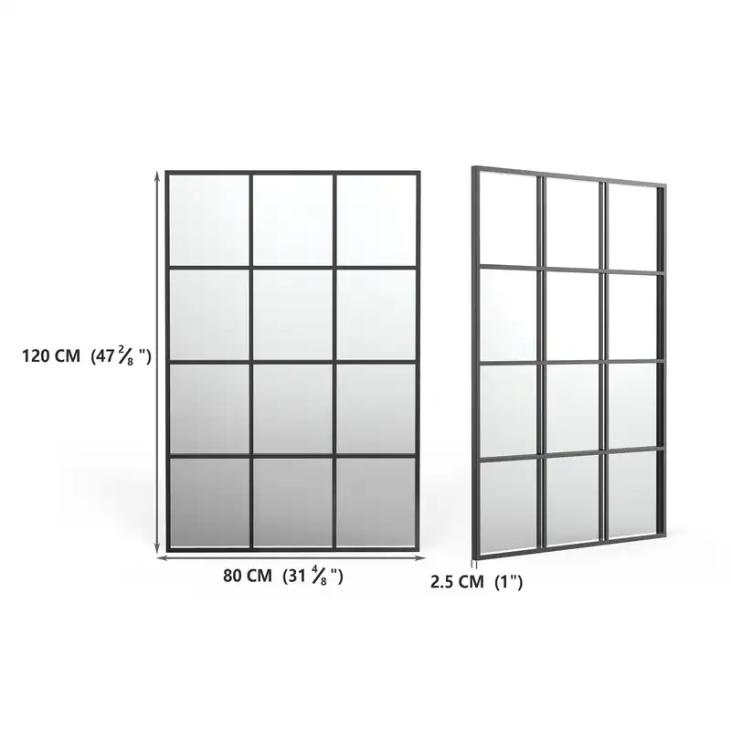 稀少　ZONA　アンティーク風ミラー SHYFOY Antique Black Wall Mirror Metal Frame Accent Mirror