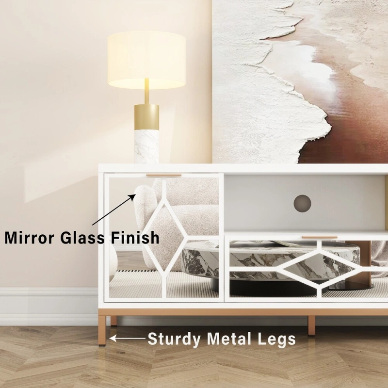 SHYFOY 60 In Modern Wood TV Stand Media Console