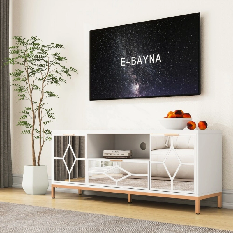 SHYFOY 60 In Modern Wood TV Stand Media Console