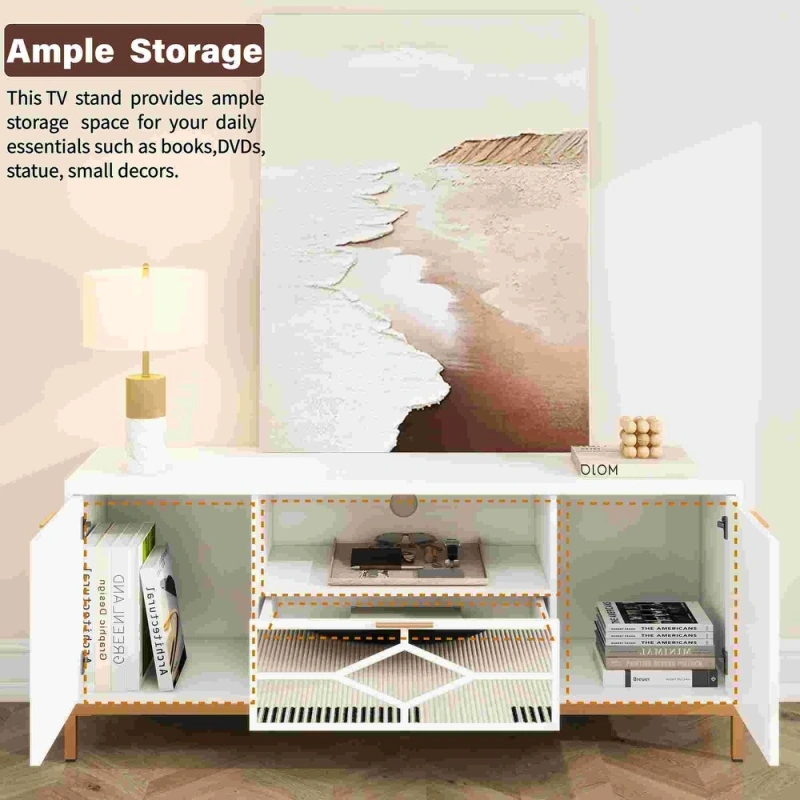 SHYFOY 60 In Modern Wood TV Stand Media Console