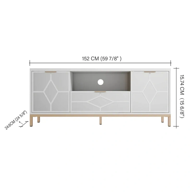 SHYFOY 60 In Modern Wood TV Stand Media Console