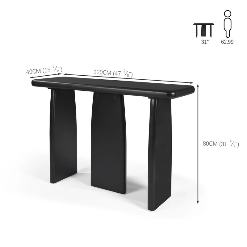 Shyfoy Console Table with Triple Pedestal Entryway Table