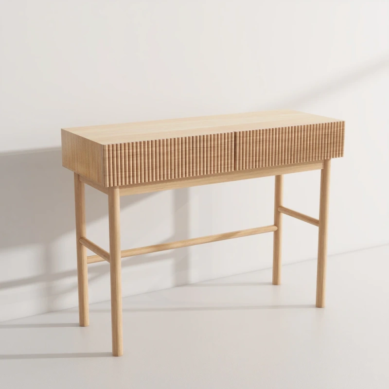 Shyfoy Solid Wood Console Table with 2-Drawer