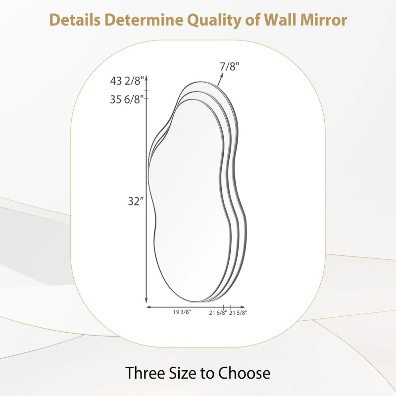 Asymmetrical Wavy Antique Accent Wall Mirror - - Antique Silver