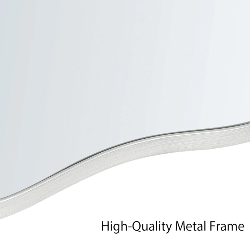 Asymmetrical Wavy Antique Accent Wall Mirror - - Antique Silver