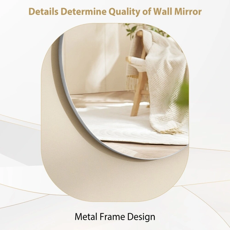 Asymmetrical Wavy Antique Accent Wall Mirror - - Antique Silver