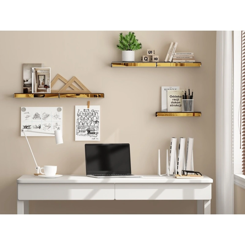 Set of 3 Mirrored Glass Floating Shelves