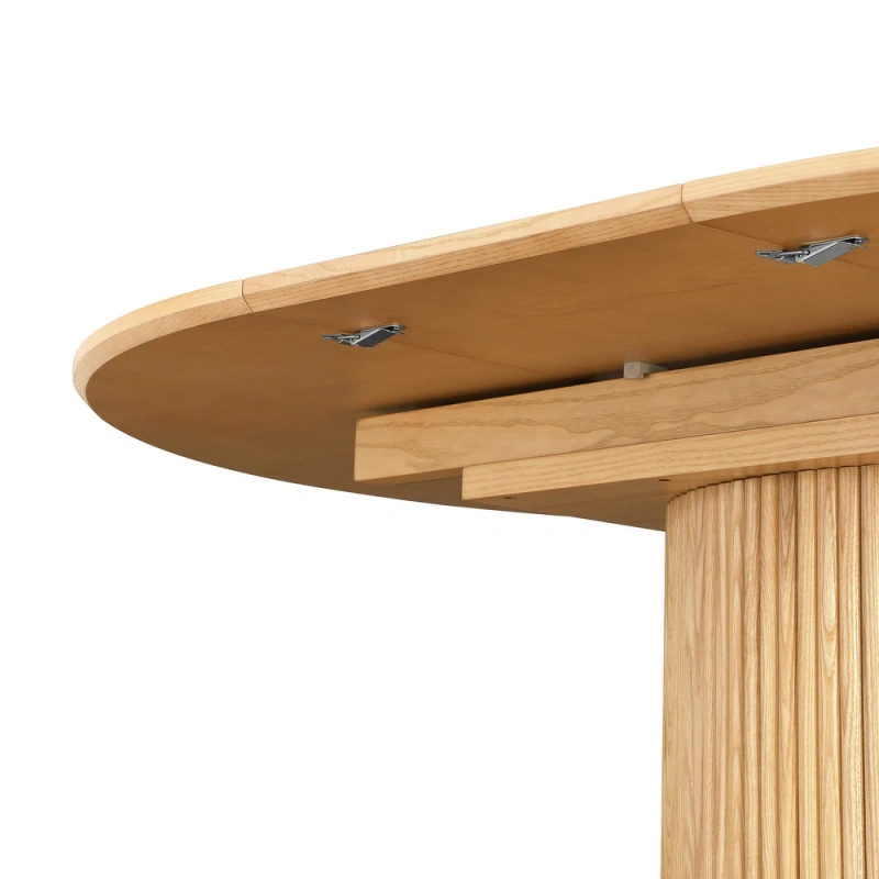Extendable Oval Solid Wood Dining Table - Oak