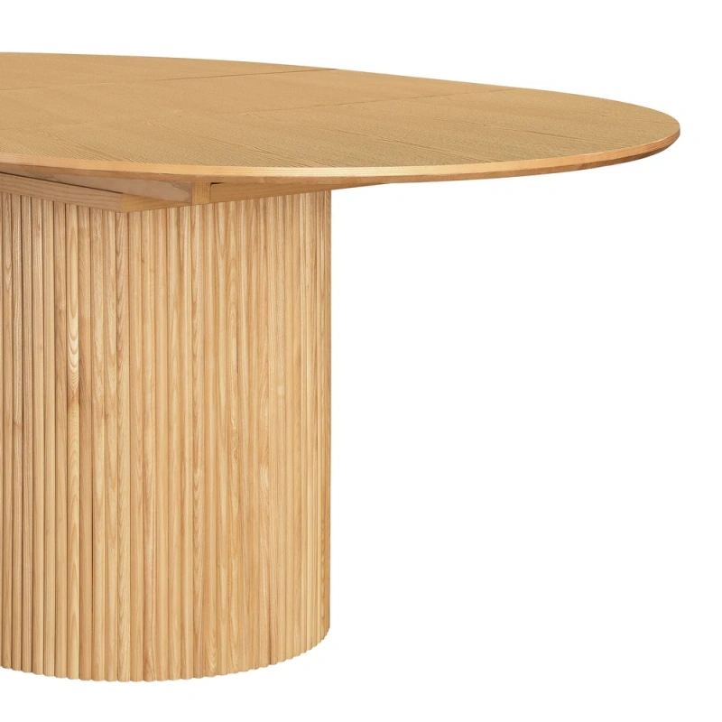 Extendable Oval Solid Wood Dining Table - Oak