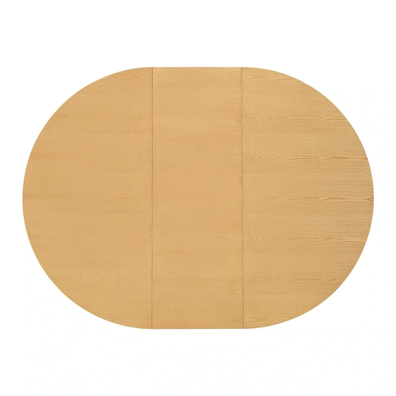 Extendable Oval Solid Wood Dining Table - Oak