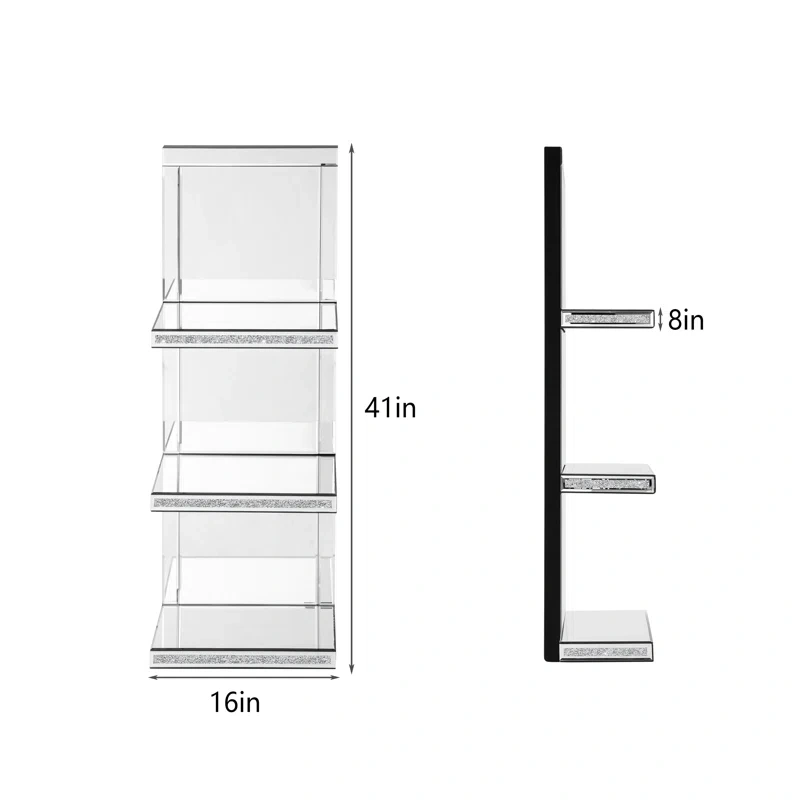 Mirrored Accent Shelves 3-Tier (1 PCS)