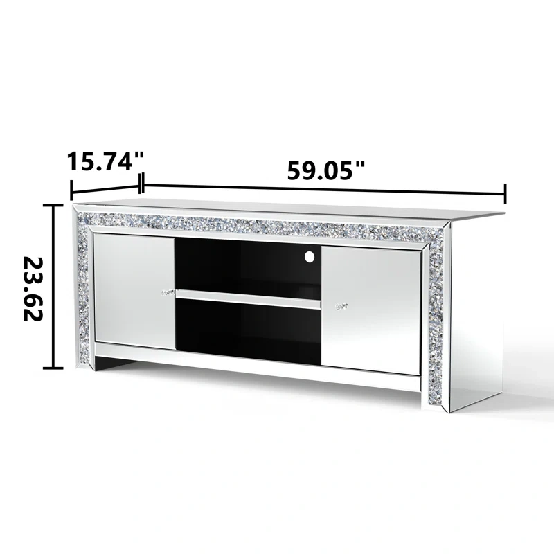 Luxury Diamond Mirrored TV Stand for TVs up to 65"