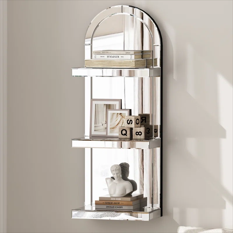 Mirrored Accent Shelves 3-Tier (1 PCS)