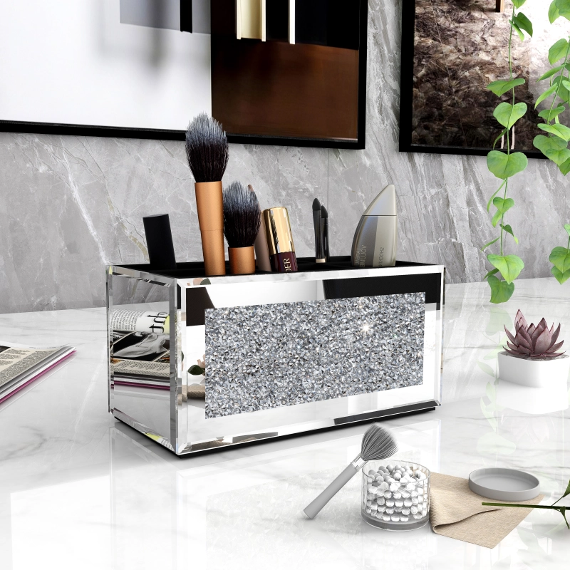 SHYFOY Crushed Diamond Three Compartments Deluxe Cosmetic Makeup Beauty Organizer / SF-MP043