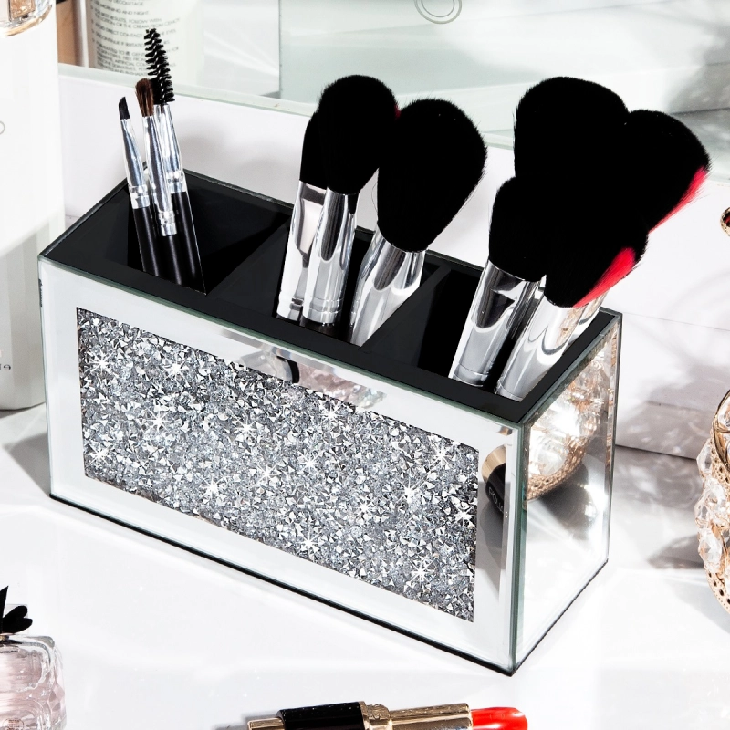SHYFOY Crushed Diamond Three Compartments Deluxe Cosmetic Makeup Beauty Organizer / SF-MP043