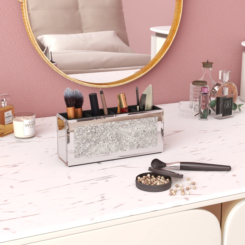 SHYFOY Crushed Diamond Three Compartments Deluxe Cosmetic Makeup Beauty Organizer / SF-MP043