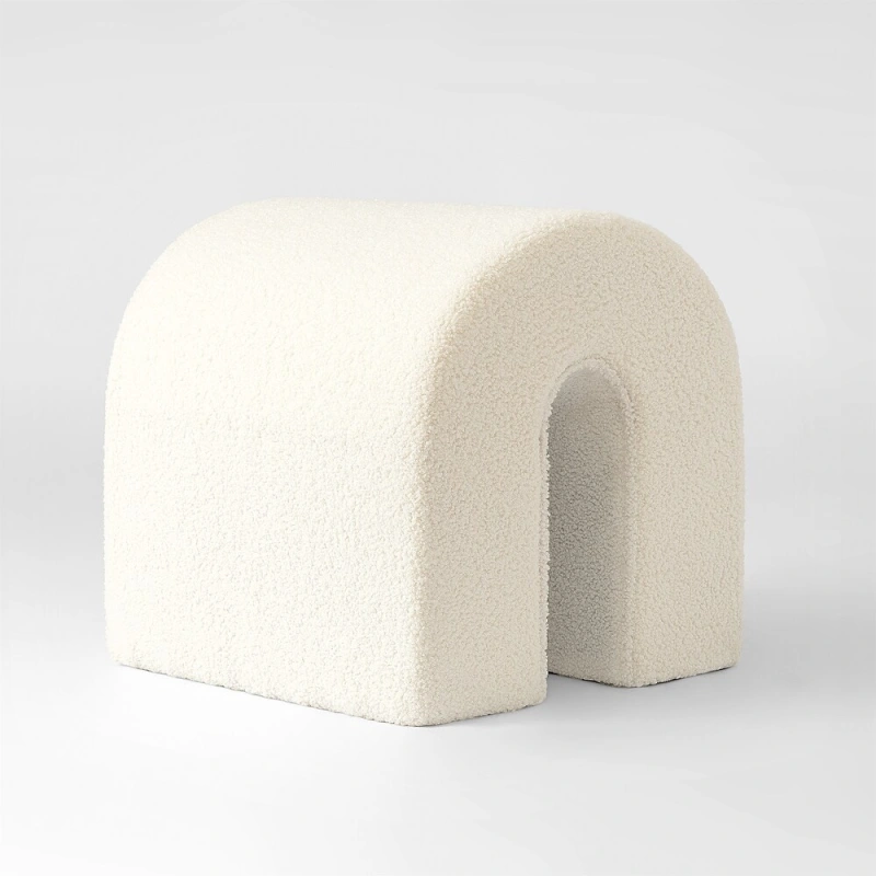 Accent Upholstered Ottoman, N Shaped