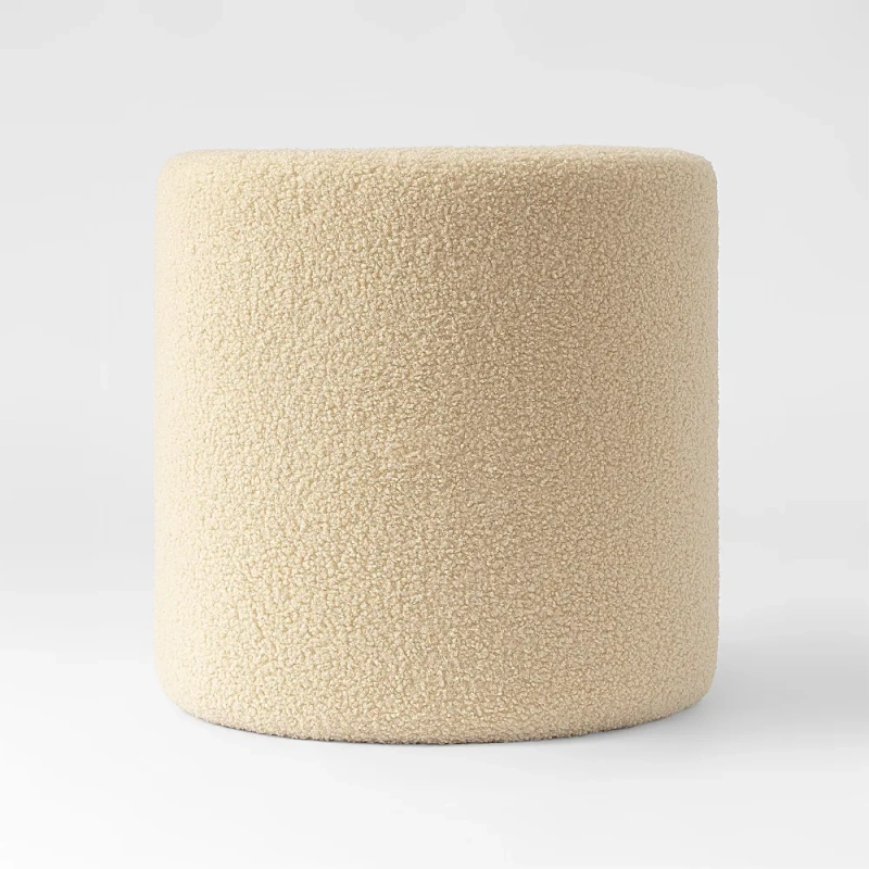 Accent Upholstered Ottoman, N Shaped