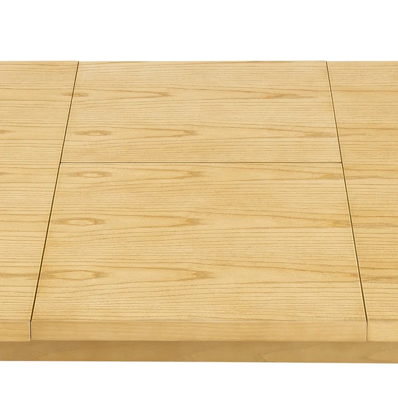 Black/Beige  Modern Rectangular Extendable Dining Table