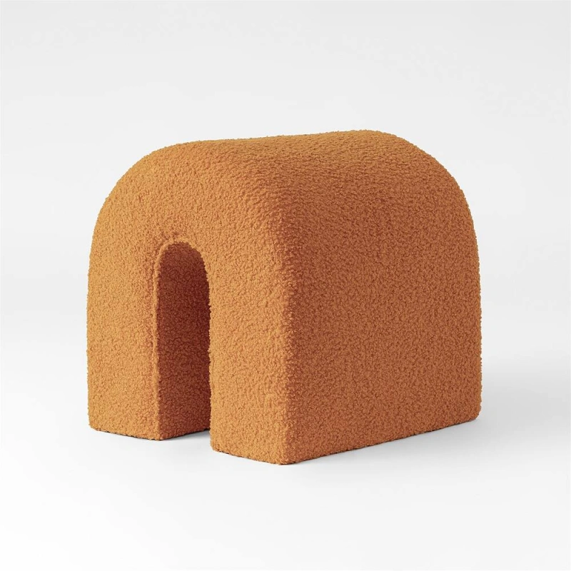 Accent Upholstered Ottoman, N Shaped
