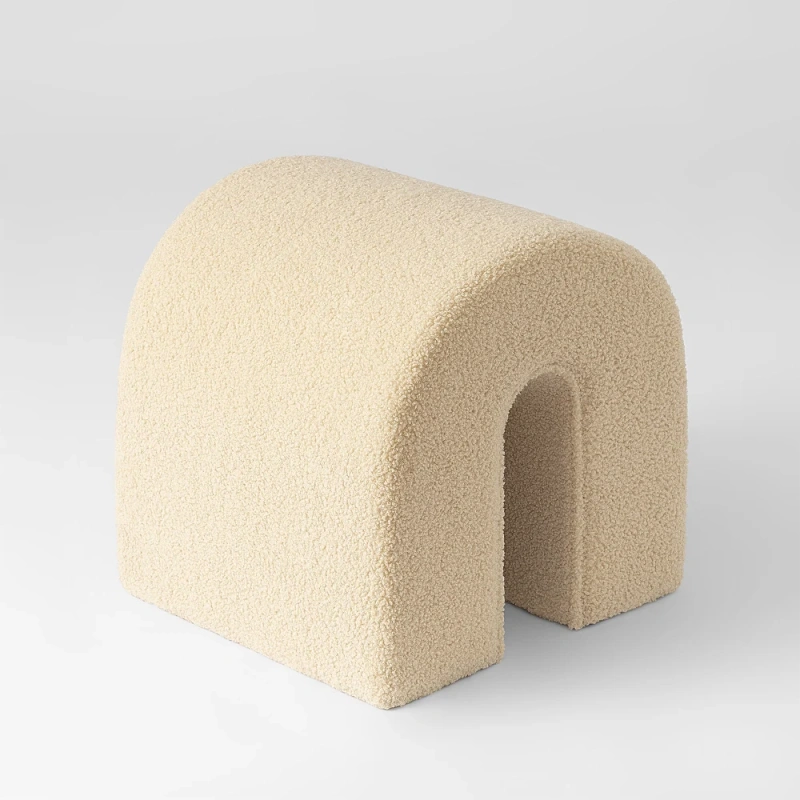 Accent Upholstered Ottoman, N Shaped