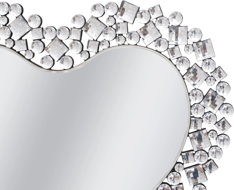 Crystal Accent Heart Wall Mirror 30.7 in. W X 0.67 in. D X 27.56 in. H