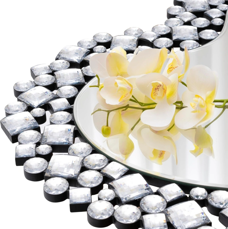Crystal Accent Heart Wall Mirror 30.7 in. W X 0.67 in. D X 27.56 in. H