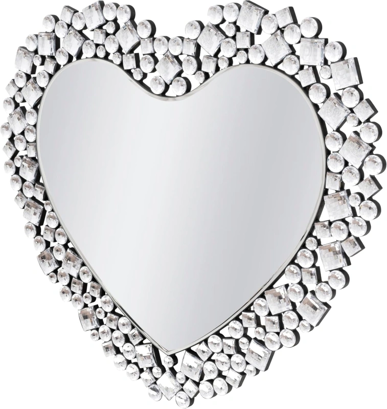Crystal Accent Heart Wall Mirror 30.7 in. W X 0.67 in. D X 27.56 in. H