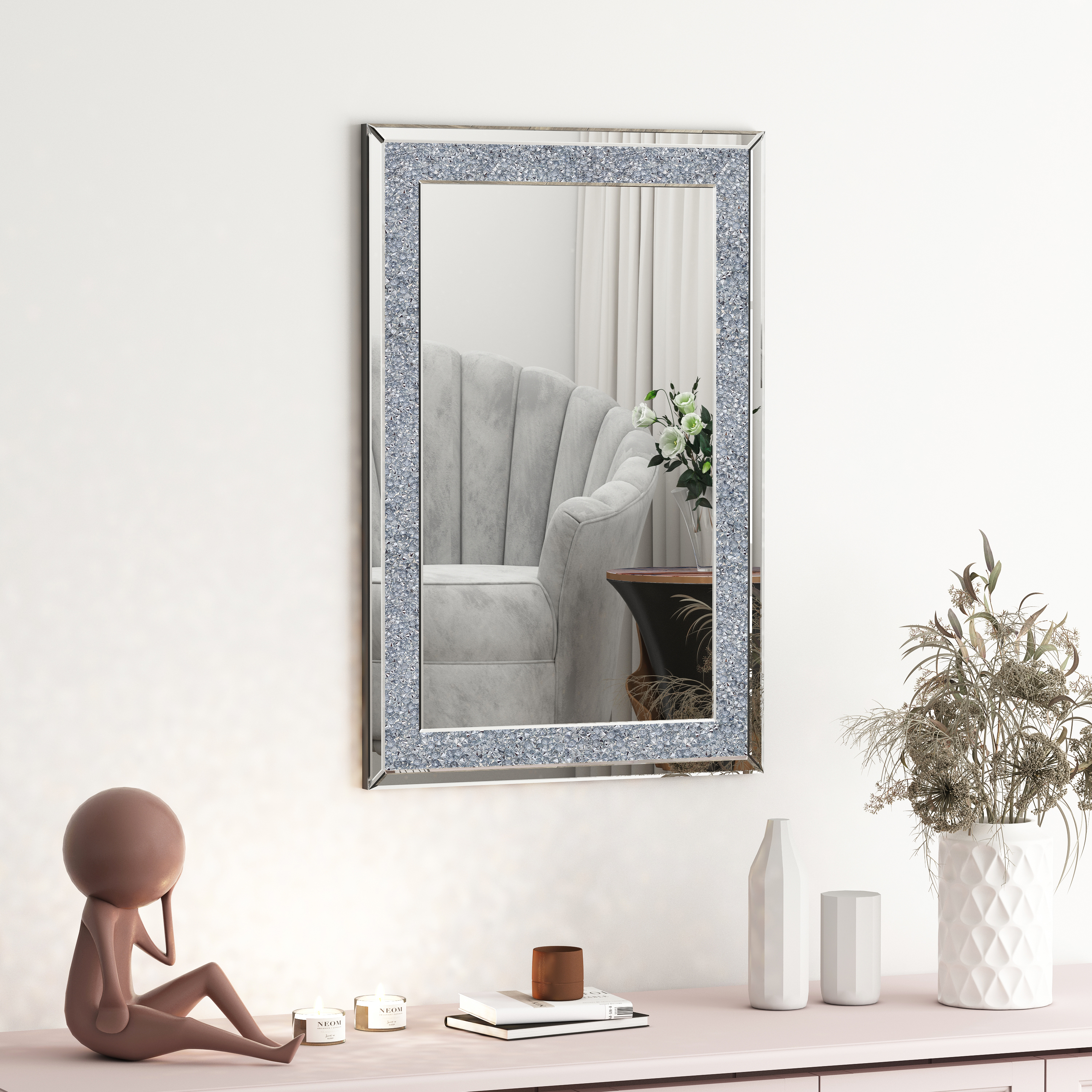 SHYFOY Crystal Mirrors for Wall Decor 35.4