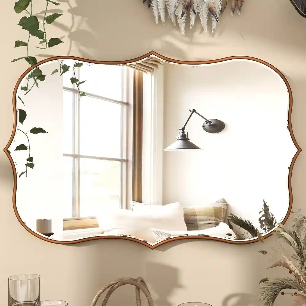 SHYFOY Large Vintage Mirrors for Living Room Wall Decor Gold