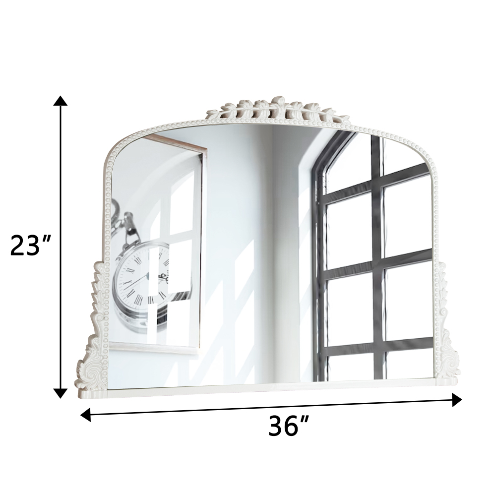 SHYFOY 36" X 23" Antique Mirrors for Wall Decor Baroque Scalloped Top, Vintage Wall Mirror Gold Decorative Mirrors for Living Room /SF-WM118