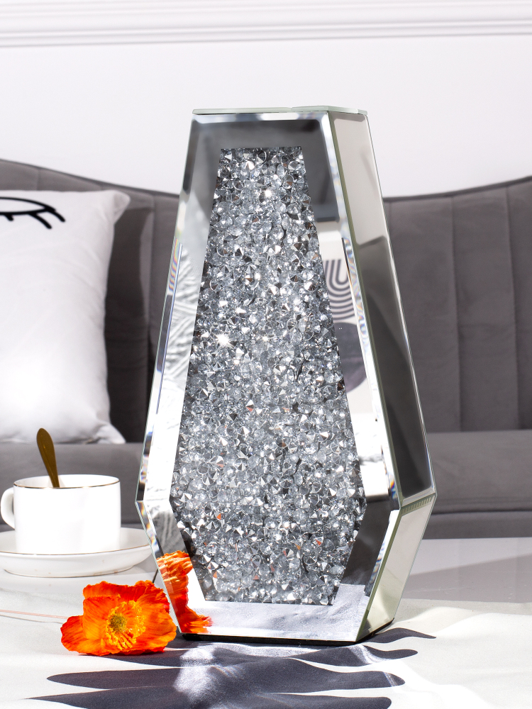 Flower Vase Crushed Diamond Vases for Decor Silver Mirror Vases for Centerpieces