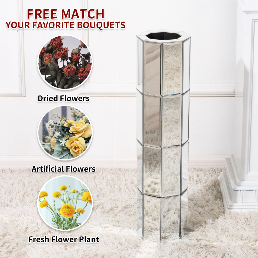 SHYFOY Handmade Cylinder Crystal Glass Floor Vase /SF-FV151