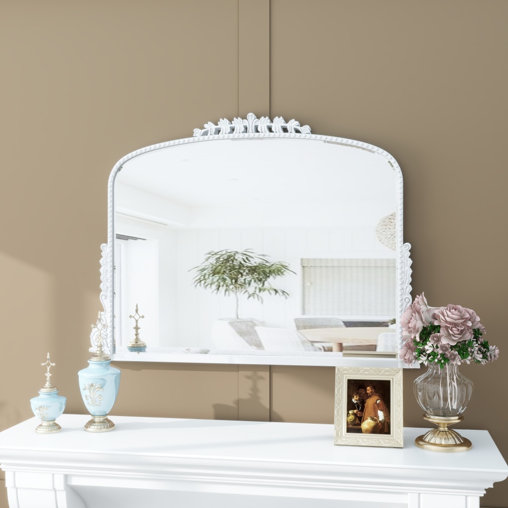 SHYFOY 36" X 23" Antique Mirrors for Wall Decor Baroque Scalloped Top, Vintage Wall Mirror Gold Decorative Mirrors for Living Room /SF-WM118