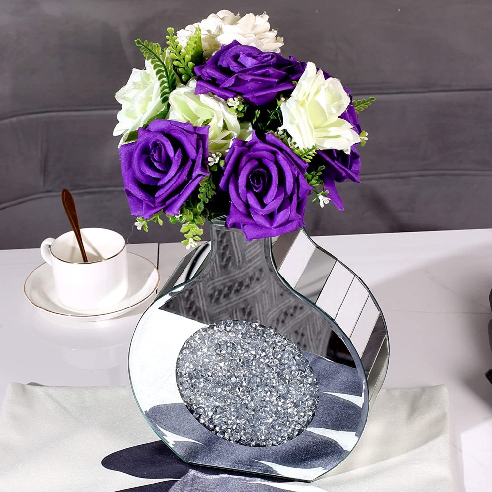 SHYFOY Silver Mirror Crystal Glass Decorative Vase Luxury Home Decoration