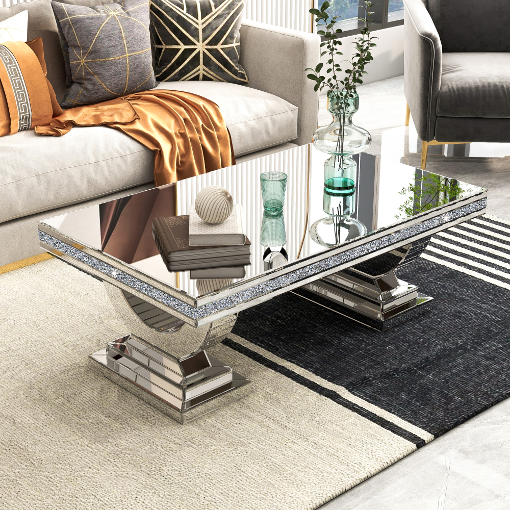 Long Coffee Table  with Stable And Chic U-shape Leg for Living Room