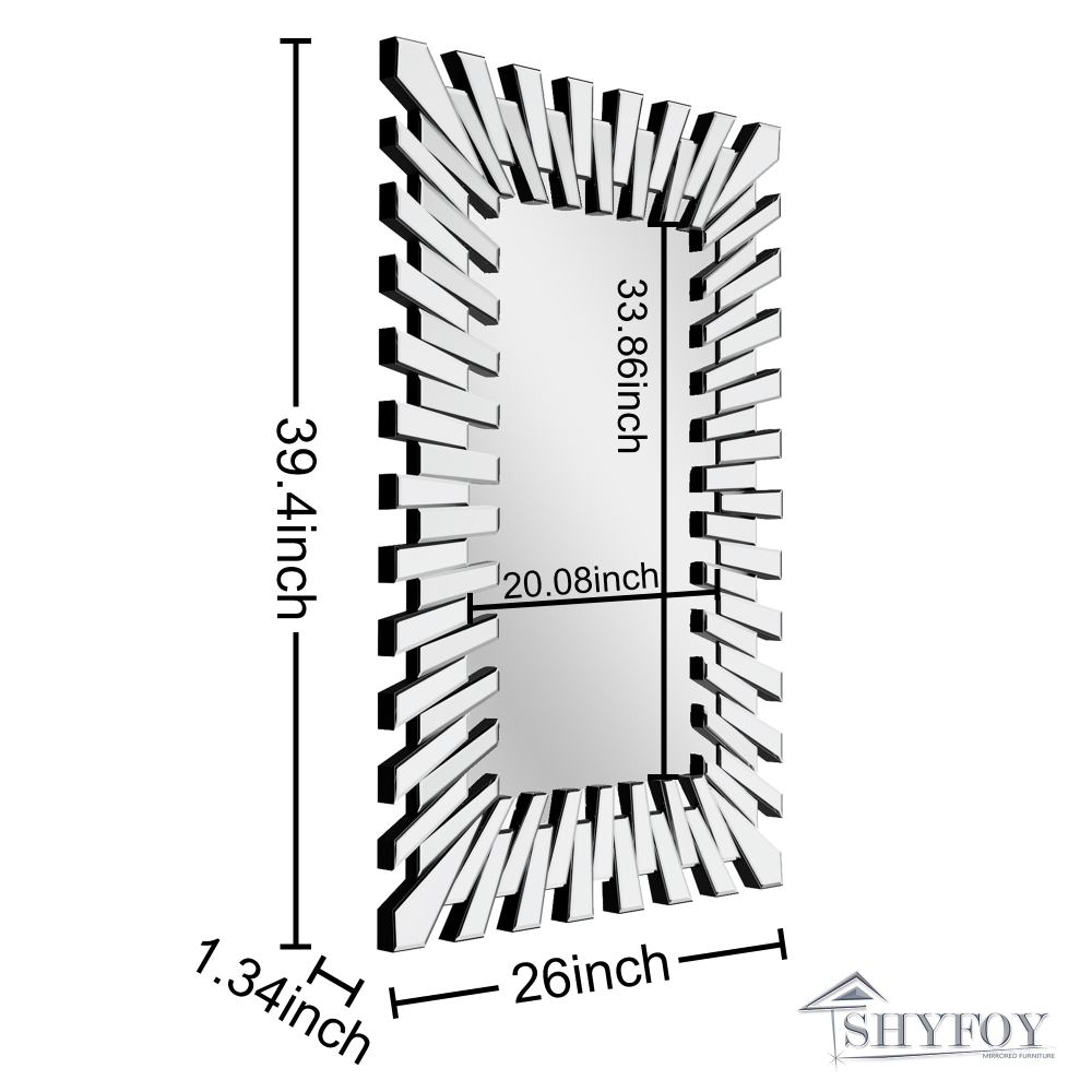 SHYFOY Silver Rectangular Decor Glass Mirror / SF-WM030