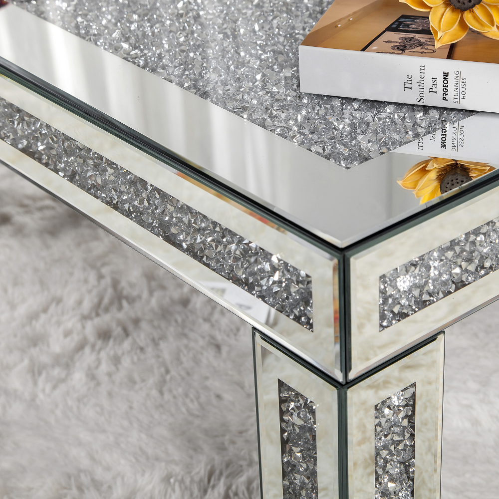 SHYFOY Mirrored Crushed Diamond Coffee Table
