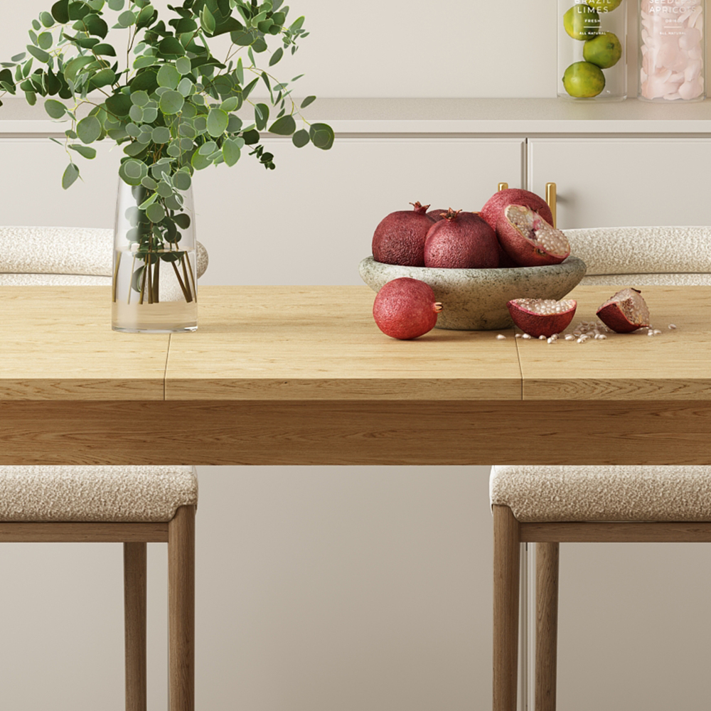 Beige  Modern Rectangular Extendable Dining Table