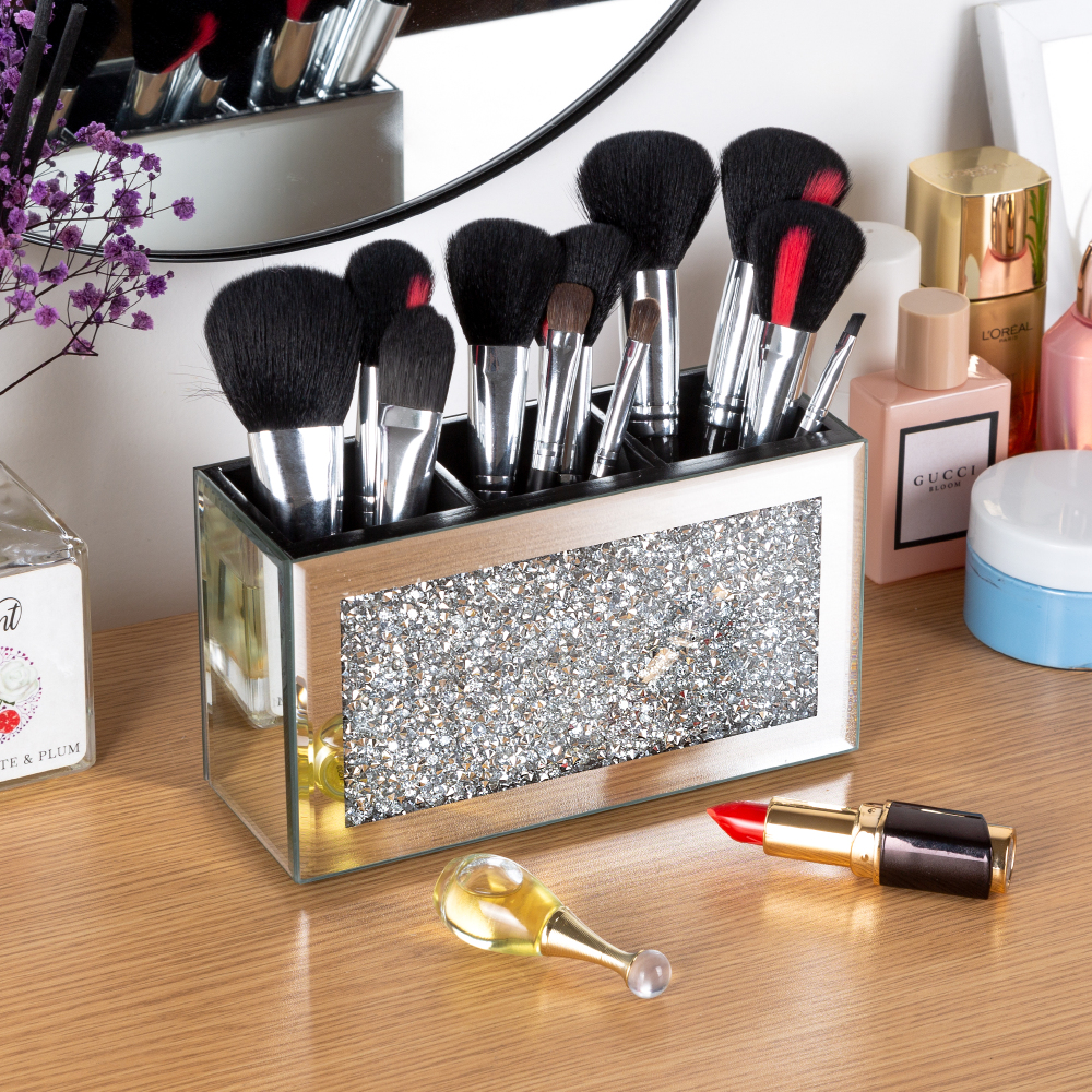 SHYFOY Crushed Diamond Three Compartments Deluxe Cosmetic Makeup Beauty Organizer / SF-MP043