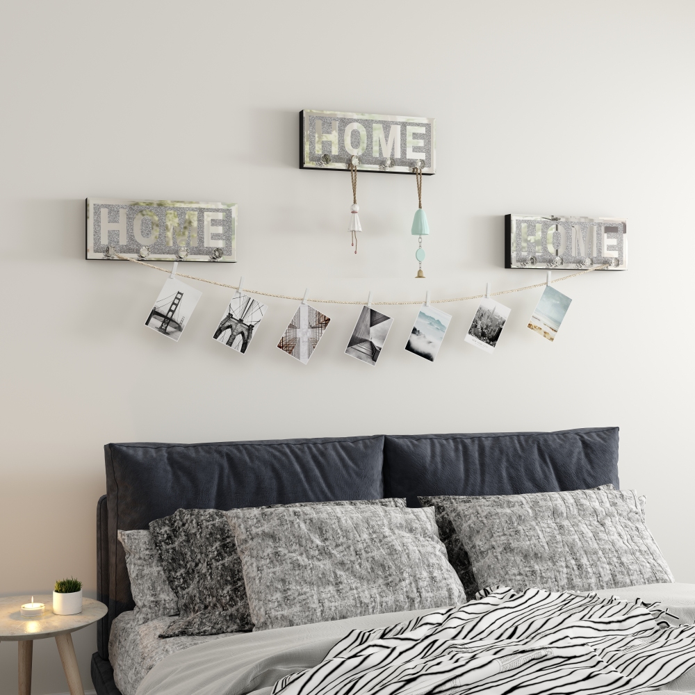 SHYFOY Glitter Mirrored Home Letter Plaque Sign for Wall Decor