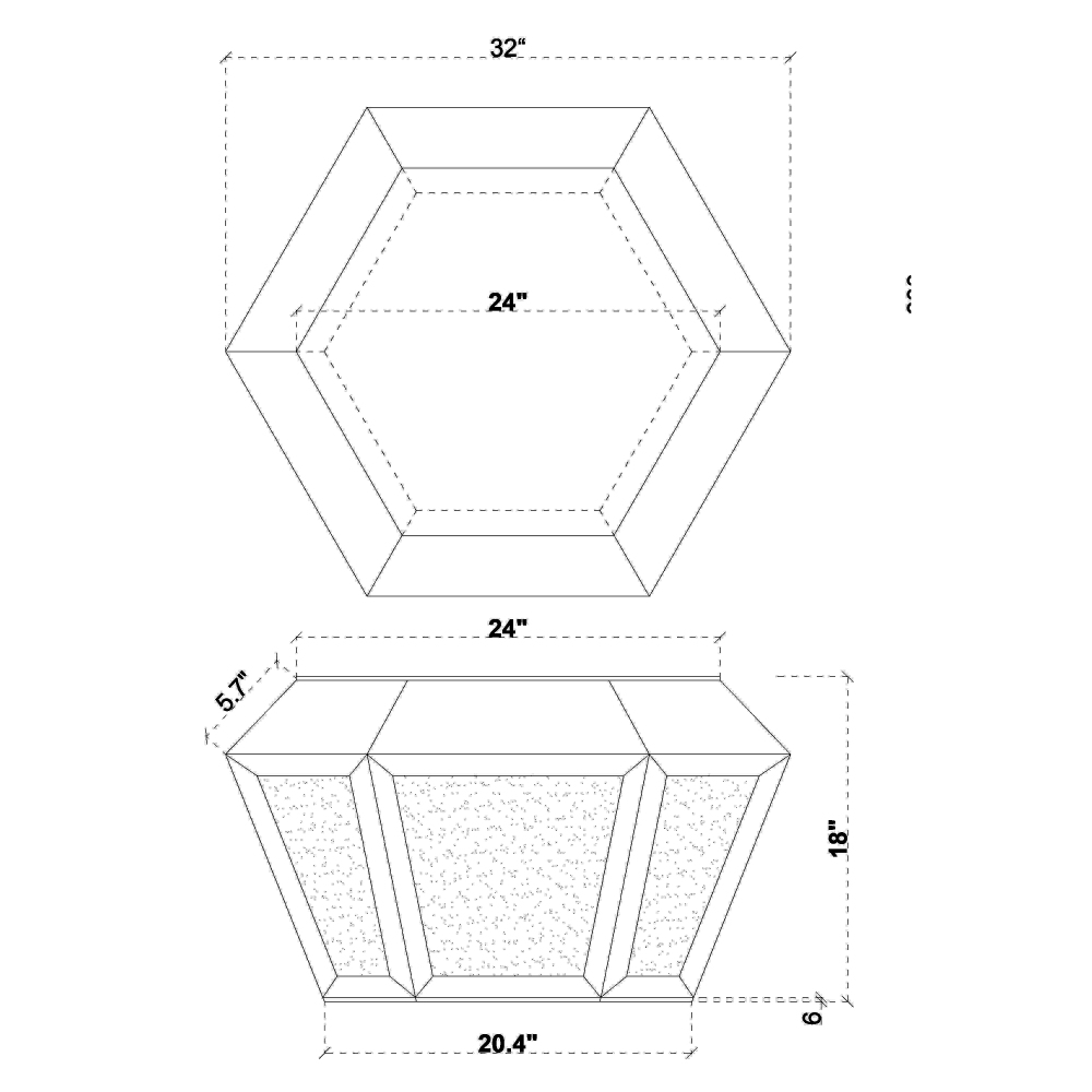 Drum Coffee Table Mirrored with Crystal Inlay, Hexagon Silver Accent Table, Modern Design Luxury Contemporary Furniture