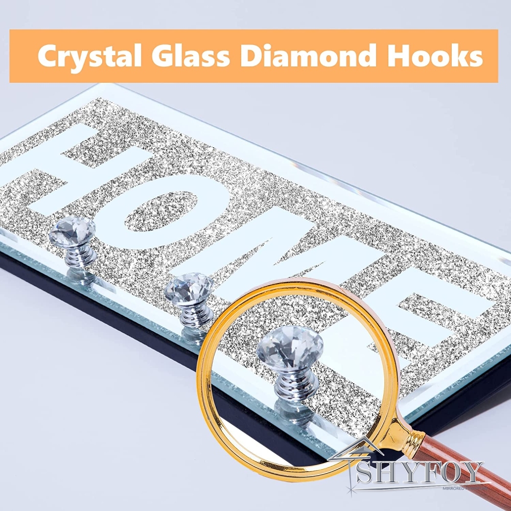 SHYFOY Glitter Mirrored Home Letter Plaque Sign for Wall Decor