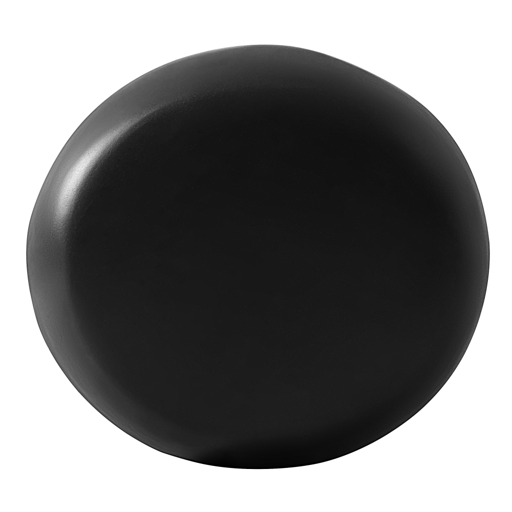 Black Round Stone Side Table End Table